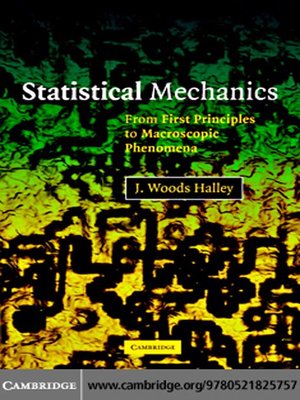 Statistical Mechanics By J Woods Halley 183 Overdrive